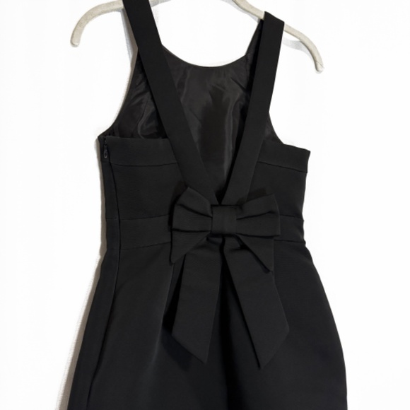 Kate Spade Black Taffeta Cocktail Dress with Oversize Back Bow Detail Size 0 - Picture 6 of 9
